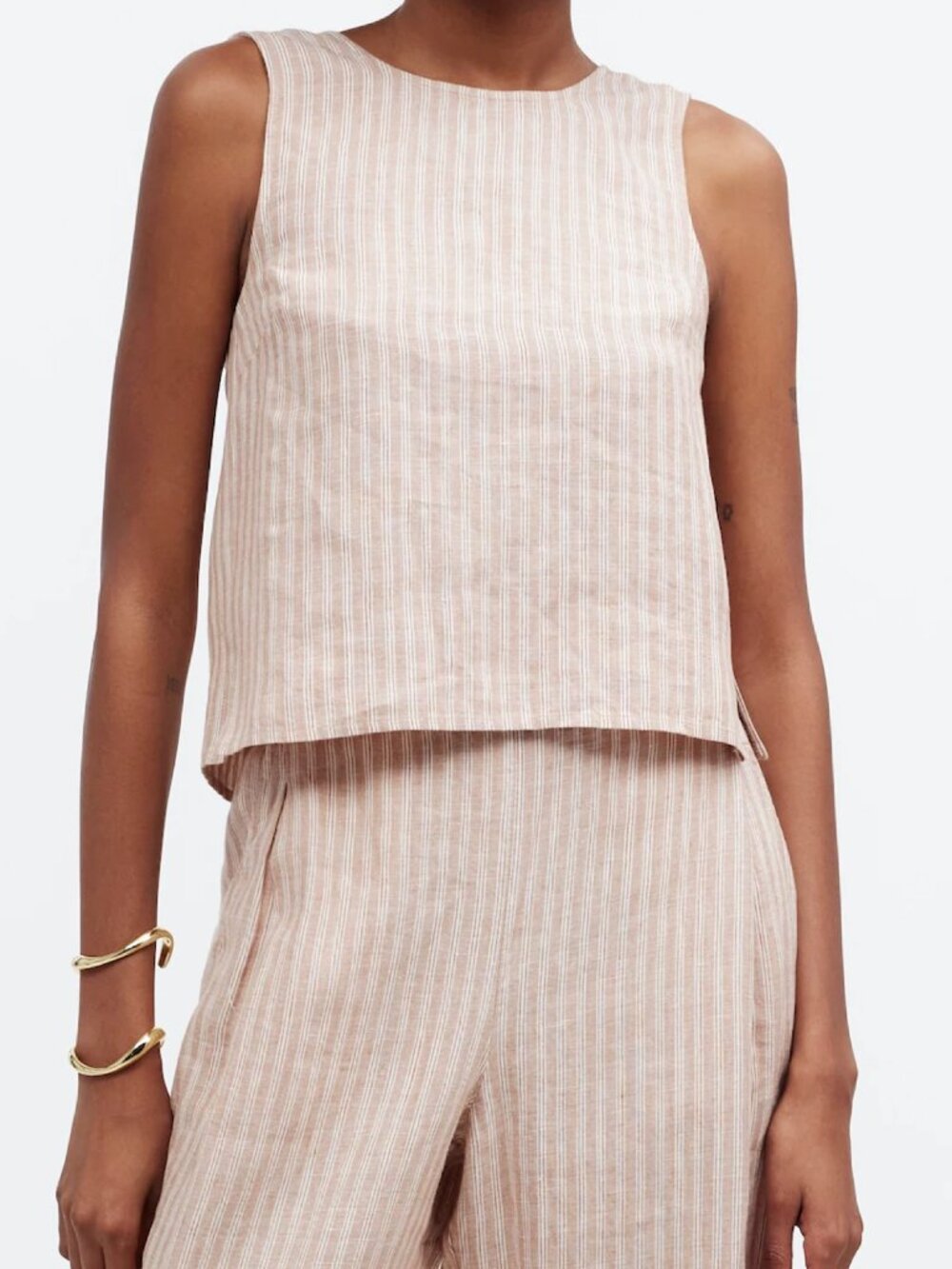 Madewell Tie-Back Scoopneck Top in 100% Linen S